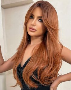 Achat sur ebay Money Piece Hair Pale Skin, Ginger Brunette Hair, Summer Copper Hair, Summer Hair Colour, Ginger Ombre, Spring Haircuts, Bangs Wig, Ginger Hair Color, Long Red Hair