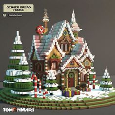 the gingerbread house is made out of legos