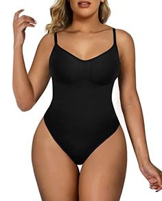 SHAPERX Women's Shapewear Bodysuit Tummy Control Body Shaper Seamless Sculpting Snatched Waist Body Suit Lingerie Design, Body Noir, Compression Bra, Full Body Shaper, Body Suit With Shorts, Full Body Suit, Party Kleidung, Shapewear Bodysuit, Designs For Dresses