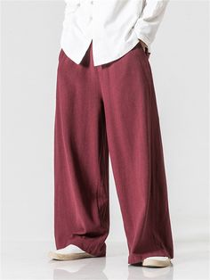 Linen Trousers For Men, Pants Unique, Yoga Skirt, Cotton Linen Trousers, Wide Leg Linen Trousers