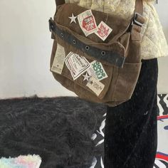 Vintage Y2K Messenger Canvas Women's Bag