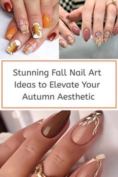 Fall Nail Art 2024, Autumn Nail Designs 2024, Earth Tone Nails Designs, Fall Cute Nails, Nail Design For Fall, Beachy Nail Designs, Fun Halloween Nails, Fall Season Nails, Fall Nail Design