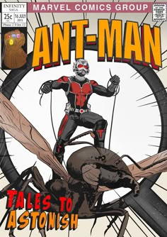 the cover to ant - man tales to astoush, featuring an antman on a bike