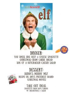 an advertisement for the christmas movie elf, with instructions to make it look like he is screaming