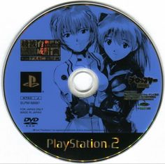 an image of a video game disc with two anime characters on the disc, one is blue and the other is black