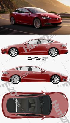 Tesla Model S P90D with HQ interior 2016 hum2d.com Car ClipArt 4920x2768 px