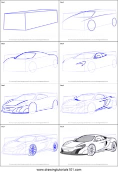 how to draw a sports car