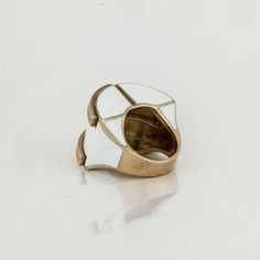 David Webb Enamel Gold Cocktail Ring For Sale at 1stdibs Modern White Gold Rings With Enamel, Modern Enamel Rings For Formal Occasions, White Enamel Open Ring For Anniversary, White Enamel Jewelry For Formal Occasions, Formal White Enamel Jewelry, Adjustable White Enamel Ring, Gold Enamel Rings In Modern Style, Formal White Enamel Rings, White Enamel Rings With Polished Finish