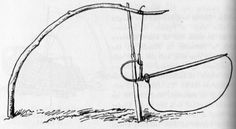 a drawing of an umbrella with two poles attached to it, and one pole is bent over