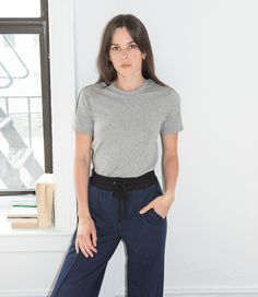 Super wide legs, a contrast waistband, and a cute butt (we worked hard on that!), our Marais Sweatpants are here and they are waiting for you. #sweats #Sweatpant #wideleg #Comfort #comfy #summer #spring #Designer #fashion #WomensFashion #pant #tee #MishaNonoo #navy #Black #Gray #pockets #outfits #SweatpantsOutfit #SummerOutfit #HikingOutfit Bridget Satterlee, Margaret Qualley, Lily Collins, Hiking Outfit, Wide Legs, Navy Women, Black Friday Sale