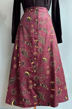 Mystical Midi Skirt in Eggplant by Voodoo Vixen – Modern Millie Modern Millie, Teacher Clothes, Teacher Outfits, Fashion Baby, Wedding Wear, Star Signs, Clothes Outfits, True Vintage, Eggplant