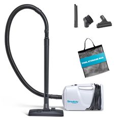 an image of a vacuum cleaner and accessories