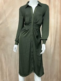 $28.00 - Plus Shipping #madden #greendress #dress #womens #ladies #fashion #style #nightout #summer #spring #girlsnight #datenight Chic Dark Green Mini Dress For Spring, Casual Fitted Dark Green Dress, Chic Fitted Dark Green Midi Dress, Dark Green Fitted Casual Dress, Fitted Dark Green Casual Dress, Khaki Fall Dress, Khaki Dress For Fall, Solid Color Khaki Fall Dress, Dark Green Long Sleeve Midi Dress For Spring