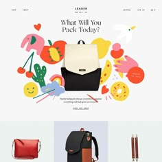 the landing page for an eco - friendly shop with colorful items and accessories on it