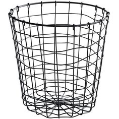 a black wire basket on a white background