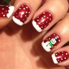 Snowman Nail, Snowman Nail Art, Christmas Nail Polish, Christmas Nail Colors, Nail Art Noel, Nail Desi, Snowman Nails, Holiday Nails Christmas