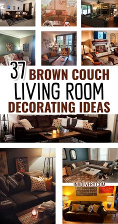 living room decorating ideas with brown couches and other furniture in the background text overlay reads 37 brown couch living room decorating ideas