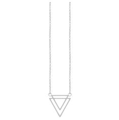 Rael Cohen Dual Triangle Shape Necklace In Silver Double Triangle, Geometric Pendant Necklace, Inverted Triangle, Minimal Necklace, Triangle Necklace, Triangle Pendant, Understated Luxury, With Meaning, Geometric Necklace