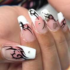 Nail Tenshi, Annie 😈 on Instagram “French nails, a la nailjerks 💋👌 Long Natural Nails, Ten Nails, Nails Y2k, Acrylic Nails Ideas, Edgy Nails, Heart Nail, Grunge Nails, Nails Green, Long Acrylic Nails Coffin