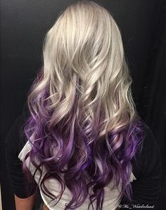 Lavender Ombre Hair, Blonde And Purple Hair, Blonde And Purple, Purple Highlights Blonde Hair, Lavender Hair Ombre, Highlights Bob, Reverse Ombre Hair, Long Ombre Hair, Lavender Ombre