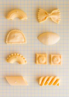 several different types of pastries on a sheet of paper