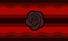 a red and black striped background with a rose