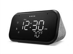 an alarm clock with the time displayed on it