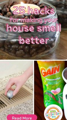 there are pictures of different things in the house that you can use to make homemade smellless air fresheners