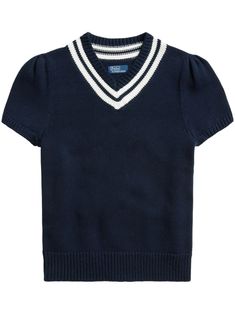 navy blue cotton knitted construction V-neck short sleeves straight hem Ralph Lauren Preppy Short Sleeve Top, Navy Blue Png, Ralph Lauren Blue Collared Top, Ralph Lauren Cotton Polo Top, Navy Short Sleeve Ralph Lauren Top, Blue Ralph Lauren Tops With Button Closure, Polo Ralph Lauren Shorts, Ralph Lauren Shorts