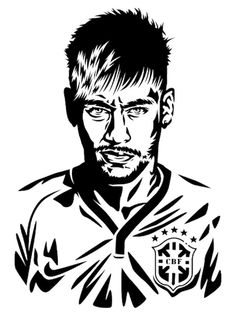 a black and white drawing of a soccer player