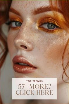 Fall Goddess Makeup, Copper Eyeshadow Looks, Copper Makeup Look, Copper Dresses, Copper Makeup, Makeup For Redheads, Perfect Makeup Look, Goddess Makeup, Copper Dress