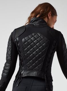 VINTAGE MOTO JACKET – Blanc Noir Online Store Mesh Jacket, Motorcycle Women, Motorcycle Outfit, Leather Moto, Leather Zipper, Quilted Leather, Classic Leather, Moto Jacket, Edgy Fashion