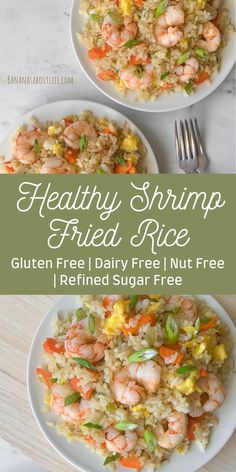 shrimp fried rice Dairy Free Shrimp Recipes, Dairy Free Nut Free Recipes, Healthy Shrimp Fried Rice, Gluten Free Shrimp Recipes, Gluten Free Dairy Free Dinner