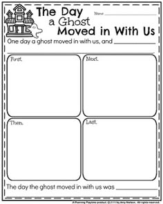 the ghost is moving in with us worksheet for students to practice reading and writing