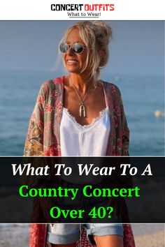 Embrace your country style with these chic and comfortable outfit ideas for concerts over 40 Opt for classic denim jeans paired with a flowy blouse or a plaid shirt for a timeless look Add a leather jacket or a stylish vest for extra flair and complete the look with cowboy boots or ankle boots for comfort and style #CountryConcertStyle #FashionOver40 Comfortable Outfit Ideas, Concert Attire, Boho Elements, Comfortable Outfit, Wearing All Black, Concert Looks