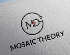 the logo for mosaic theory is shown