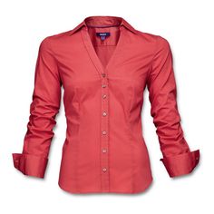 Blouse (£23) ❤ liked on Polyvore featuring tops, blouses, shirts, blusas, red v neck blouse, shirt blouse, red v neck top, red v neck shirt and v neck blouse Sewing Projects Clothes, Awesome Blouse, Red Top, Red Shirt, V Neck Blouse, Pink Blouse, Red Blouses, Office Outfits