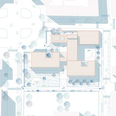 an aerial view of a house with blueprints on the walls and floor plans