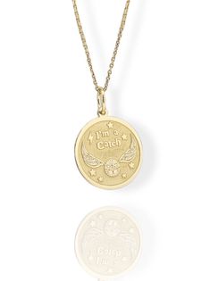 9K Solid Gold I'm A Catch Necklace - Wizard Pendant - Gold Magic Jewelry  Find all the information you need about your pendant : Material: 9K Solid Real Gold Stamp: 375 (9K) Pendant's Size: ( 6 sizes available) -       0.55 inches / 14mm  (diameter) -       0.62 inches / 16mm (diameter) -0.70 inches / 18mm (diameter) -0.78 inches / 20mm (diameter) -0.86 inches / 22mm (diameter) -0.94 inches / 24mm (diameter) Pendant Thickness: 0.5mm Inner diameter of the jumpring: 4mm FREE Backside Engraving Gift Box Included! Necklace Length: (thin and dainty) - Without Chain - 16 inches / 40cm - 18 inches / 45cm - 20 inches / 50cm Add your personalized engraving on the back for FREE, we recommend a maximum of 5 lines with 10-15 characters on each side. Personalized/Custom orders cannot be returned. Our w Flying Disc, Engraved Necklace, Rolo Chain, Gold Style, Spring Rings, Gold Pendant, Wizard, Solid Gold, Jewelry Necklace Pendant