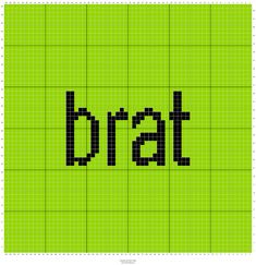 the word tard written in black on a green background with squares and dots to make it