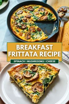 breakfast frittata recipe with spinach mushrooms and cheese