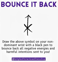 an advertisement with the words bounce it back written in black ink on a white background