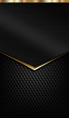 a black and gold background with some metallic lines on it's side, as well as the bottom half