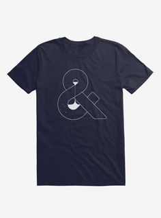 Make space for your new favorite shirt. A super-creative design featuring a bold ampersand (it's that thing that means and) galaxy print and sands of an hourglass is screened front and center on this lightweight navy blue graphic tee. Officially licensed art from Eric Zelinski. Simple Graphic Tees, Creative T Shirt Design, Navy Blue T Shirt, Time Space, Creative T Shirt, Shirt Design Ideas, Tech Shirt, Shirt Design Inspiration, Galaxy Print