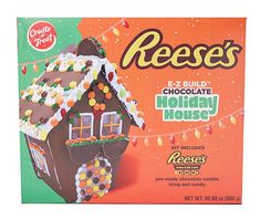 a box of reese's chocolate holiday house