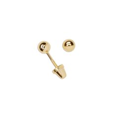 14K Gold-Plated Ball Stud Earrings for Baby & Kids Kids Jewelry Cherished Moments Baby Earrings Infants, Starter Earrings, Toddler Earrings, Heart Gift Box, Little Earrings, Ball Stud Earrings, Baby Earrings, Velvet Heart, Baby Jewelry