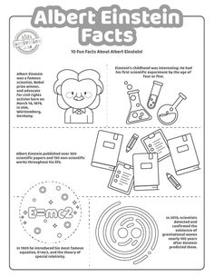 an adult coloring book with the title albert einstein fact