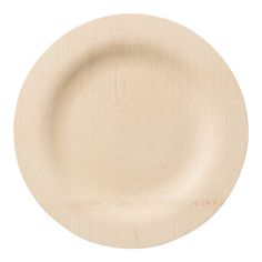 an empty wooden plate on a white background