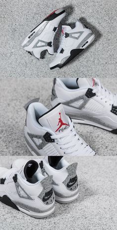 Jordan 4 Concrete, White Cement 4s Outfits, White Cement 4s, Air Jordan Outfits Men, Air Jordan 4 White Cement, Retro 4 Jordans, Jordan 4 White Cement, Cement 4s