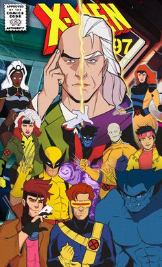 the cover to x - men vol 7, featuring many different characters and their names